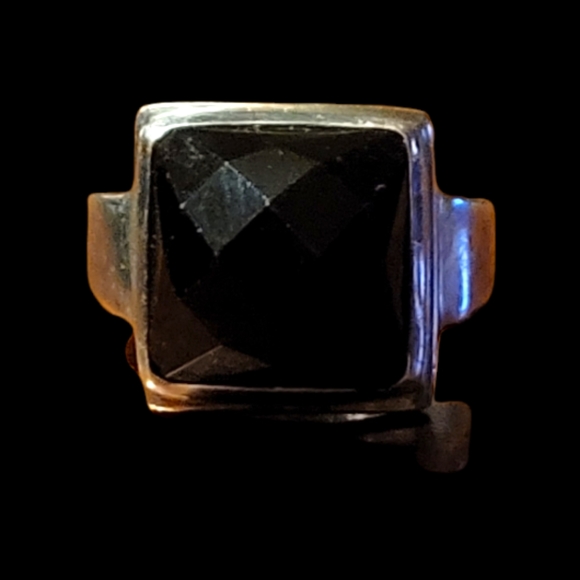 2X HOST PICK 🙂 Black Onyx Ring Sterling Silver Sz 7.5 - Picture 5 of 5